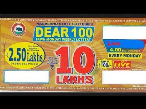 nagaland state lottery today 4pm 10 lakh live|Nagaland State Lotteries .
